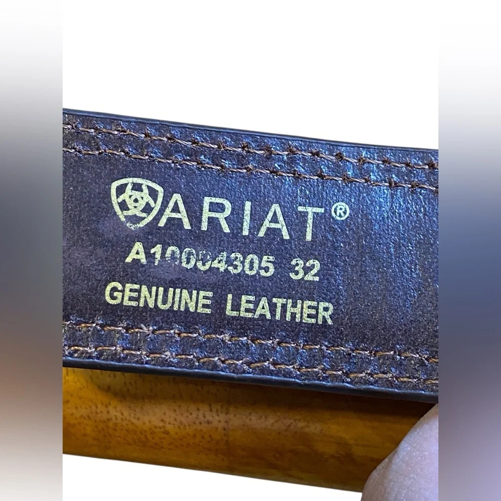 ARIAT Men's Two-Tone Oiled Leather Belt size 32 - Picture 5 of 9